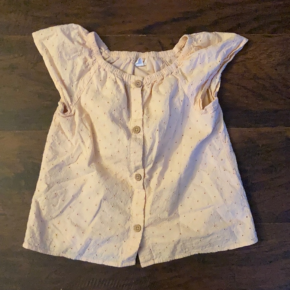 Cat & Jack Girls Blouse Light Pink Floral